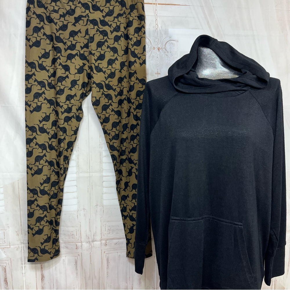 LuLaRoe 2XL Amber hoodie with TC leggings